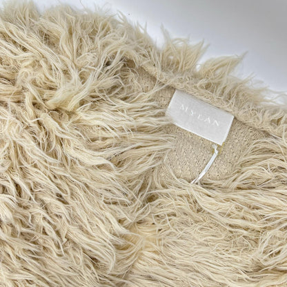 MYLAN マイラン MY25AW-KR010 シェルホワイト Long Fur Knit Short Cardigan ジャケット