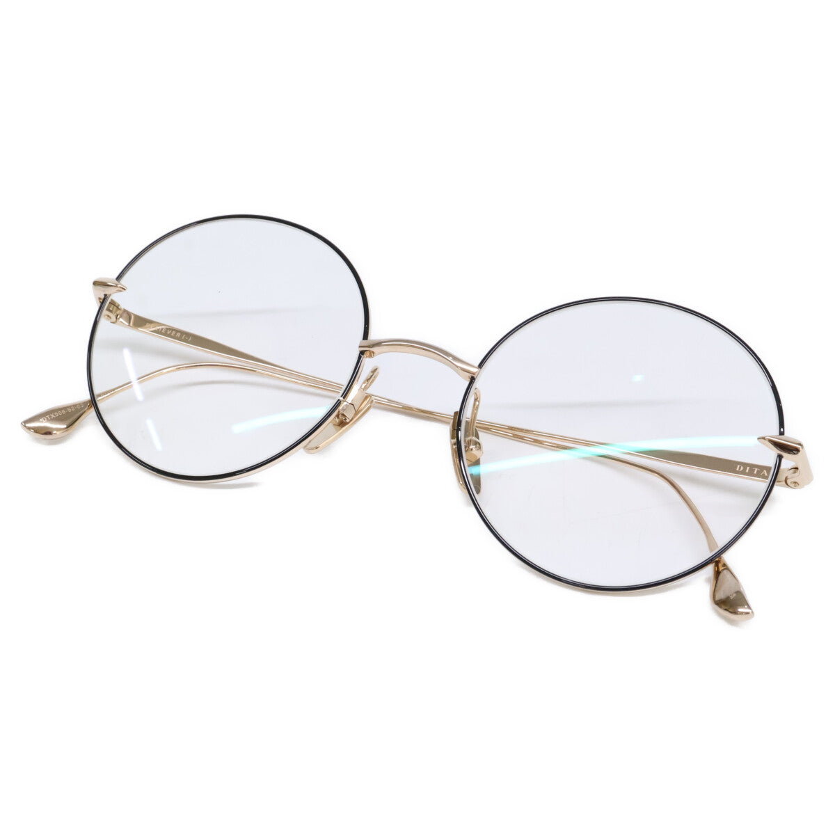 DITA ディータ 【美品】DTX506-52-03 BELIEVER BLK-GLD ラウンドシェイプ メガネフレーム 眼鏡
