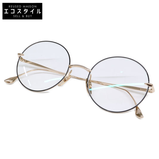 DITA ディータ 【美品】DTX506-52-03 BELIEVER BLK-GLD ラウンドシェイプ メガネフレーム 眼鏡