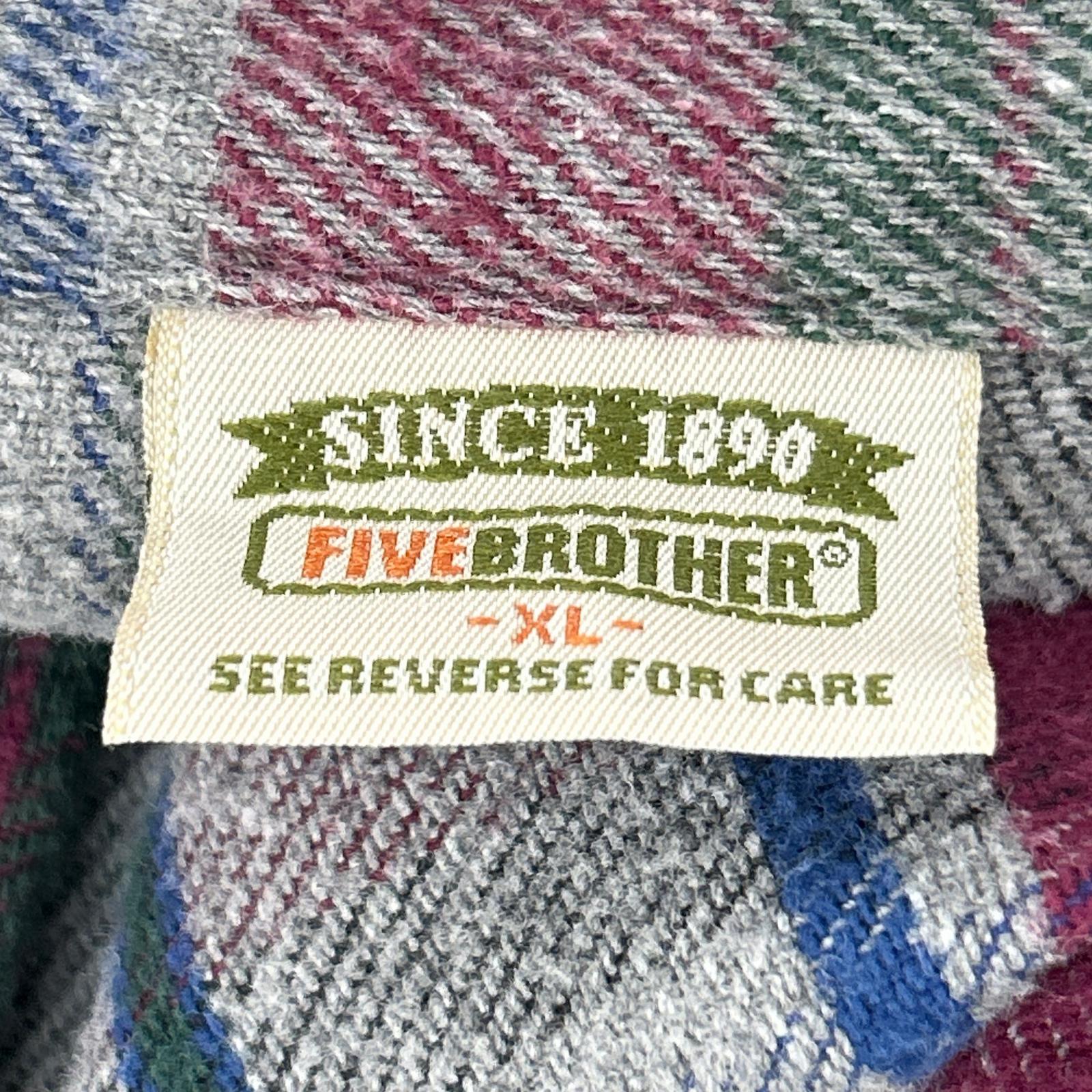 five brother 五兄弟 90年代多色格纹纯棉重磅法兰绒衬衫 上衣