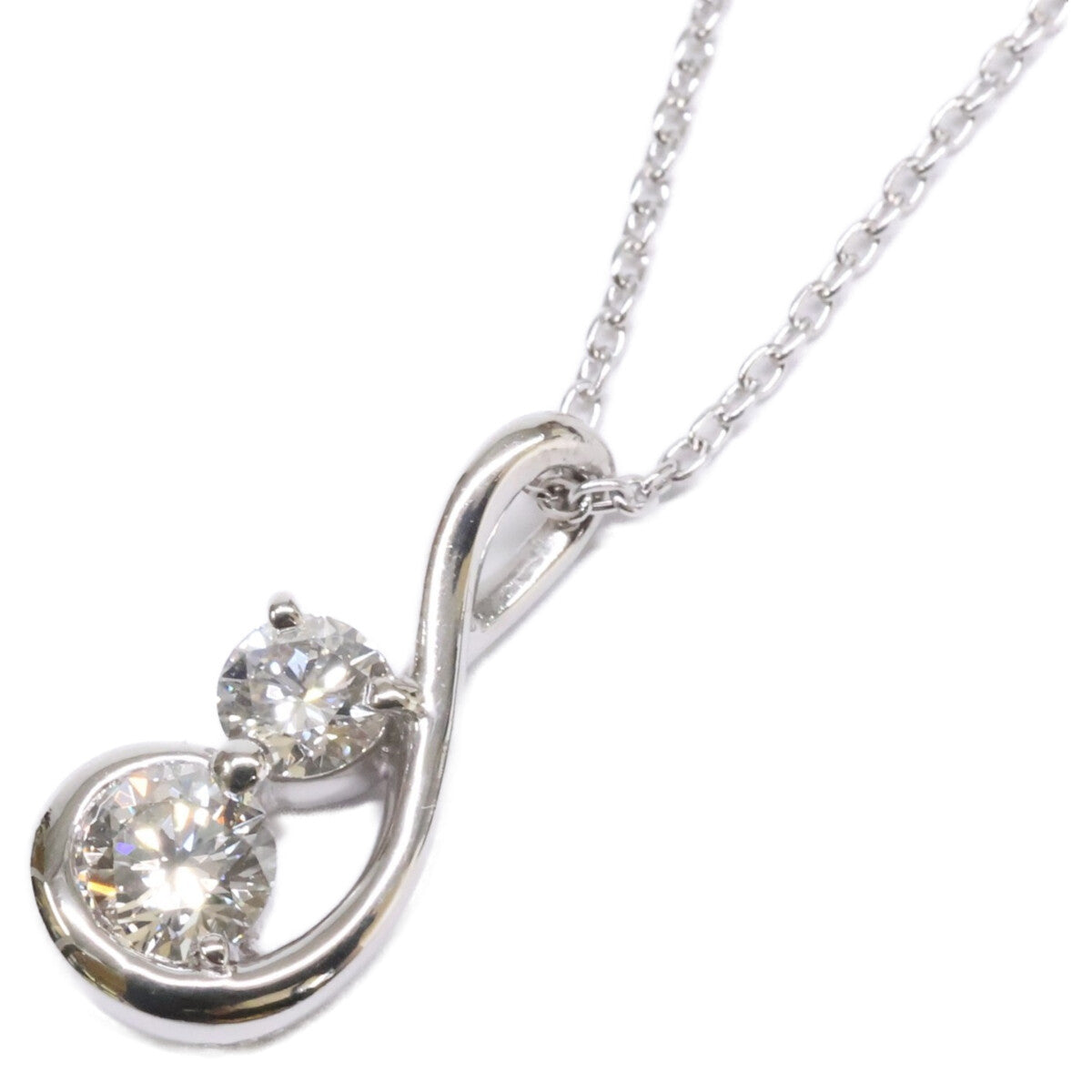 FOREVERMARK フォーエバーマーク 仕上げ済み Pt900 x Pt850 Two D collection V2 ダイヤモンド 0.23ct/0.14ct ネックレス