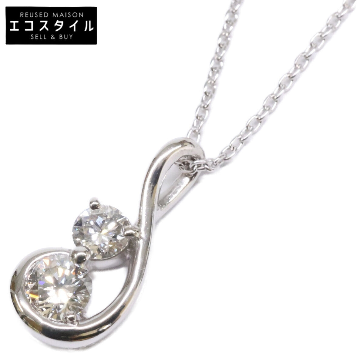FOREVERMARK フォーエバーマーク 仕上げ済み Pt900 x Pt850 Two D collection V2 ダイヤモンド 0.23ct/0.14ct ネックレス