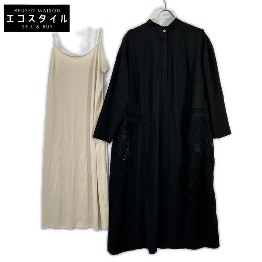 ADORE アドーア 25AW 531-6140006 ブラック ポリエステル レースデザイン コードエンブロイダリーワンピース ワンピース