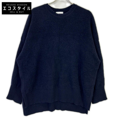 ADORE 阿多丽 24AW 531-4270004 海军蓝 羊毛 侧开衩毛圈针织套头衫 上衣