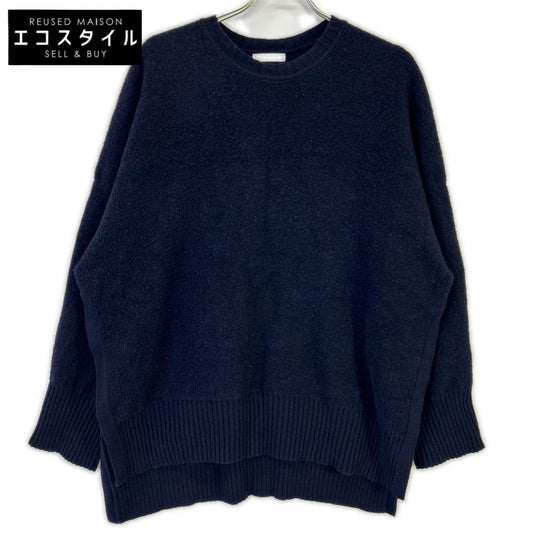 ADORE アドーア 24AW 531-4270004 ネイビー ウール サイドスリット パイルニットプルオーバー トップス