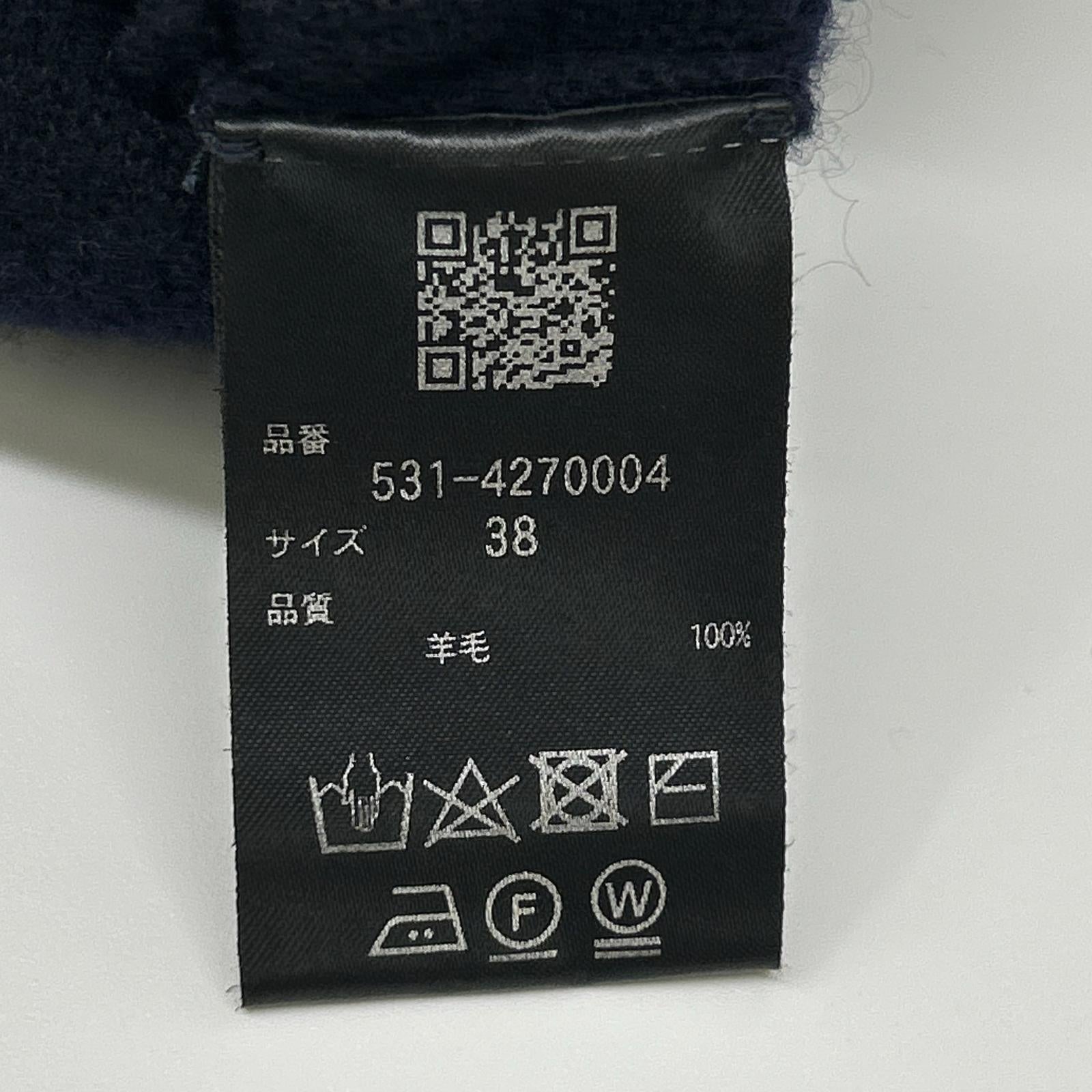 ADORE 阿多丽 24AW 531-4270004 海军蓝 羊毛 侧开衩毛圈针织套头衫 上衣