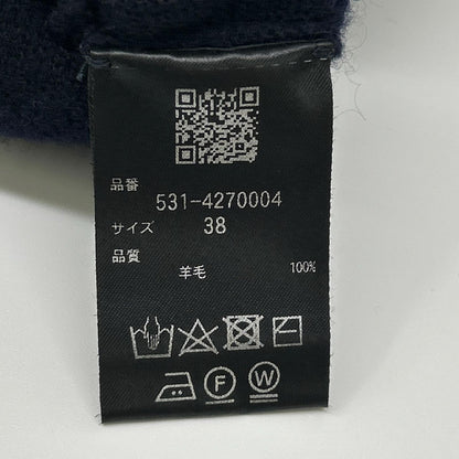 ADORE 阿多丽 24AW 531-4270004 海军蓝 羊毛 侧开衩毛圈针织套头衫 上衣