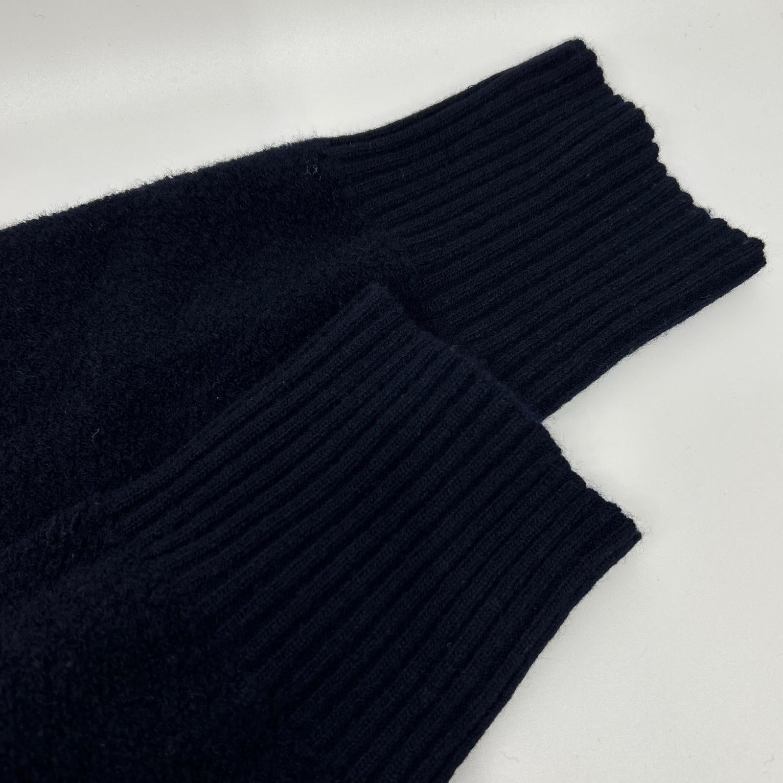 ADORE アドーア 24AW 531-4270004 ネイビー ウール サイドスリット パイルニットプルオーバー トップス