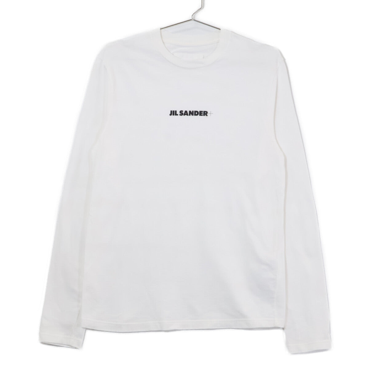 JIL SANDER+ ジルサンダープラス J40GC0117 ホワイト×ブラック コットン ロゴプリント ロングスリーブカットソー トップス
