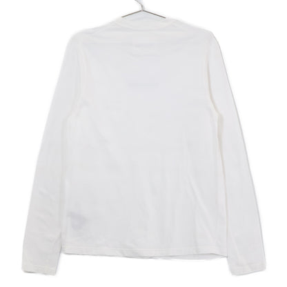 JIL SANDER+ ジルサンダープラス J40GC0117 ホワイト×ブラック コットン ロゴプリント ロングスリーブカットソー トップス