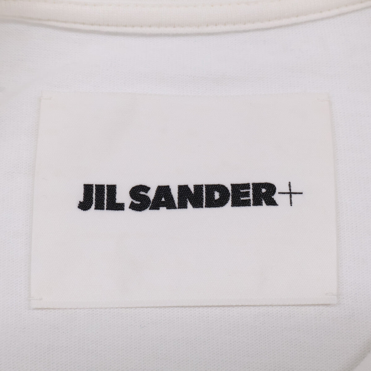 JIL SANDER+ ジルサンダープラス J40GC0117 ホワイト×ブラック コットン ロゴプリント ロングスリーブカットソー トップス
