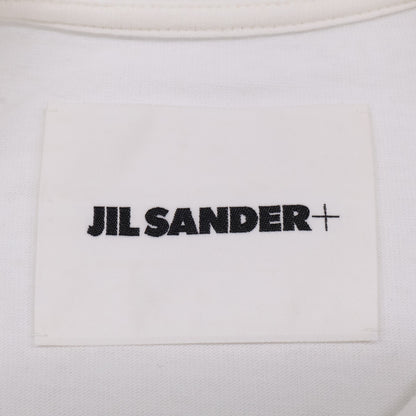 JIL SANDER+ ジルサンダープラス J40GC0117 ホワイト×ブラック コットン ロゴプリント ロングスリーブカットソー トップス