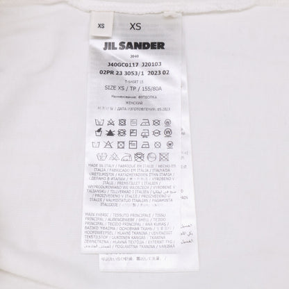 JIL SANDER+ ジルサンダープラス J40GC0117 ホワイト×ブラック コットン ロゴプリント ロングスリーブカットソー トップス