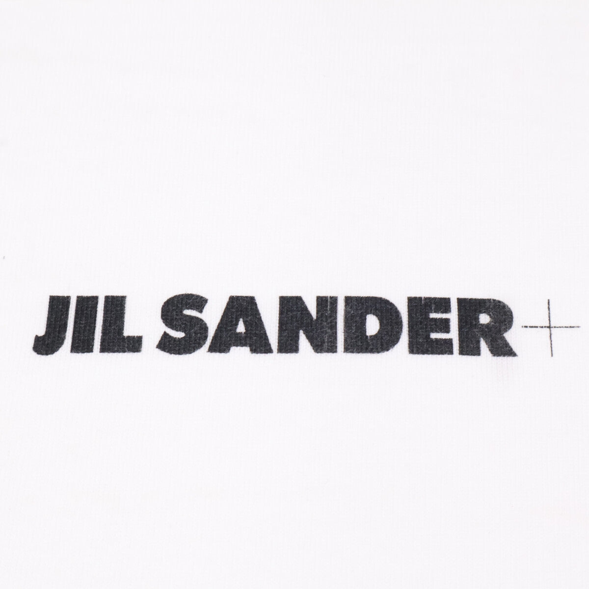 JIL SANDER+ ジルサンダープラス J40GC0117 ホワイト×ブラック コットン ロゴプリント ロングスリーブカットソー トップス