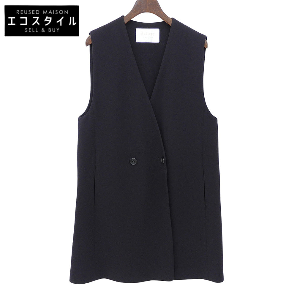BALLSEY ボールジー 美品 トリアセテート混 ダブルブレスト ロングジレ ベスト レディース ネイビー 36 11-02-22-07133 ベスト