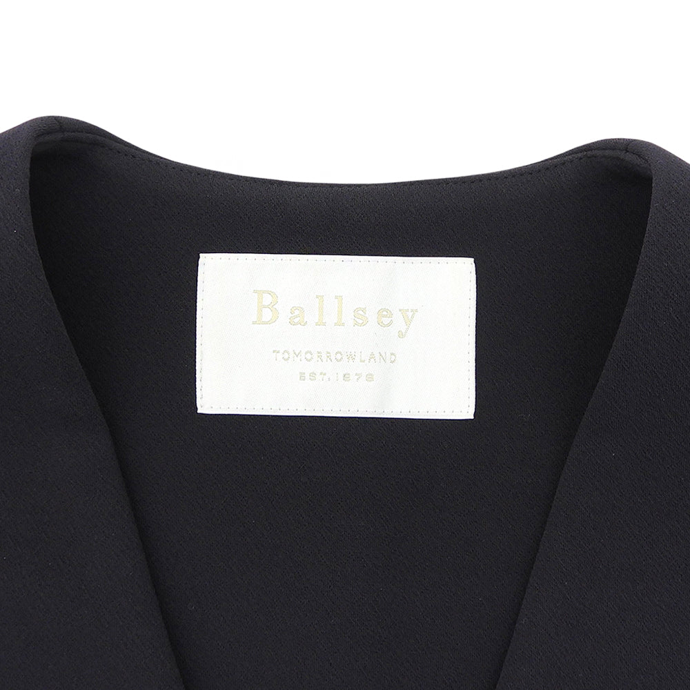 BALLSEY ボールジー 美品 トリアセテート混 ダブルブレスト ロングジレ ベスト レディース ネイビー 36 11-02-22-07133 ベスト