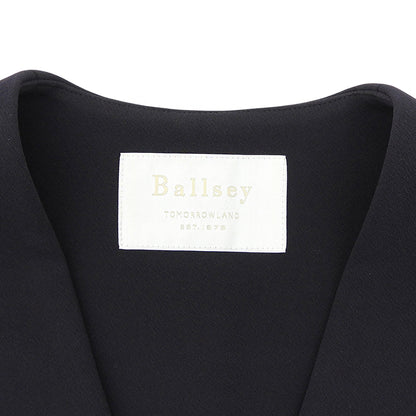 BALLSEY ボールジー 美品 トリアセテート混 ダブルブレスト ロングジレ ベスト レディース ネイビー 36 11-02-22-07133 ベスト