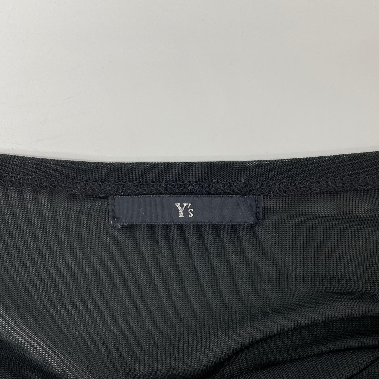 Y's ワイズ YL-T78-907 ブラック ポリエステル クルーネック シアーロングスリーブカットソー トップス