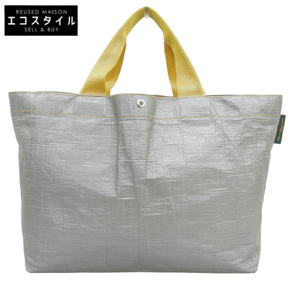Herve Chapelier エルベシャプリエ 美品 ポリエチレン マルシェバッグM トートバッグ レディース グリ×ジョーヌ 2012PP 26SS トートバッグ