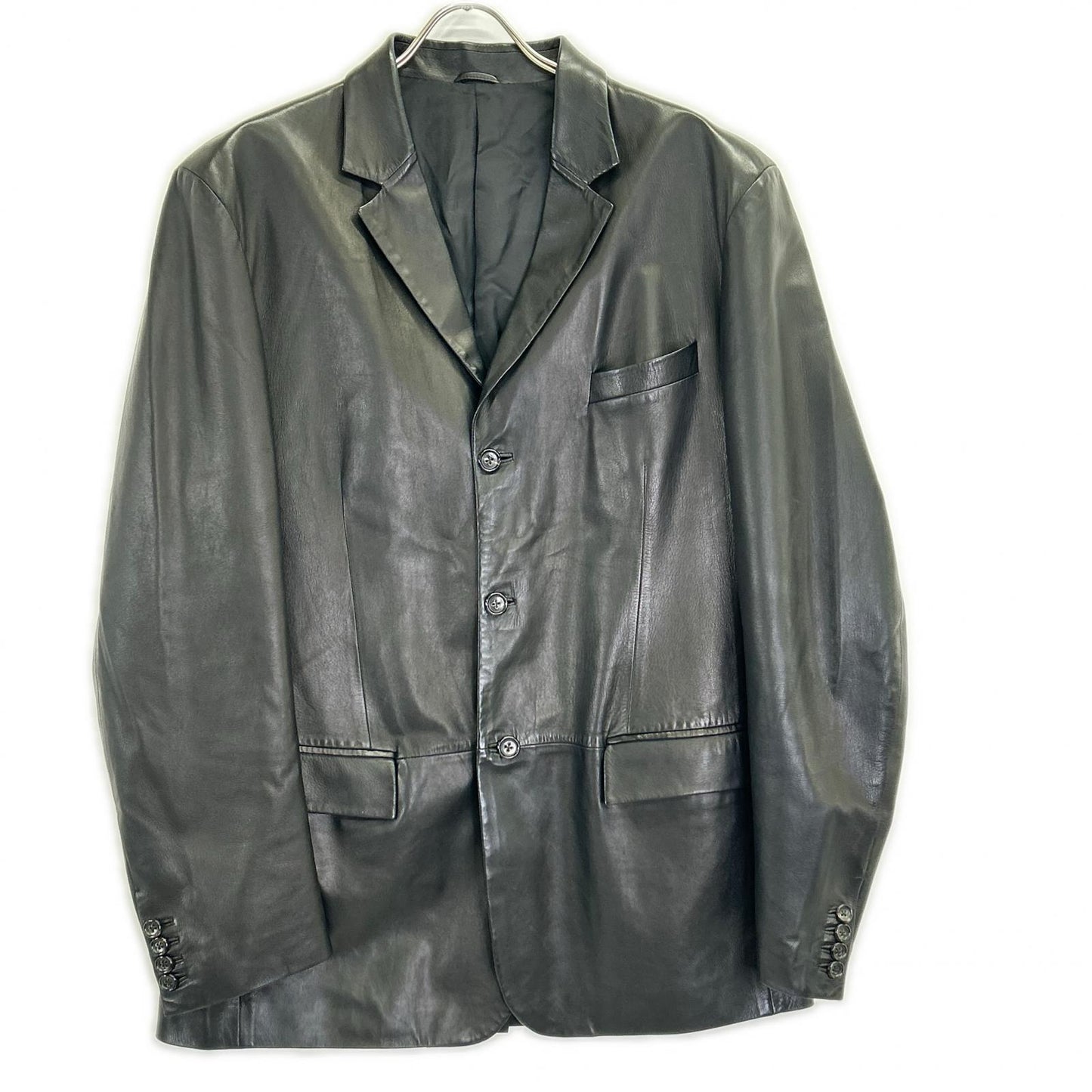 JIL SANDER ジルサンダー ブラック レザー 3B テーラードジャケット ジャケット
