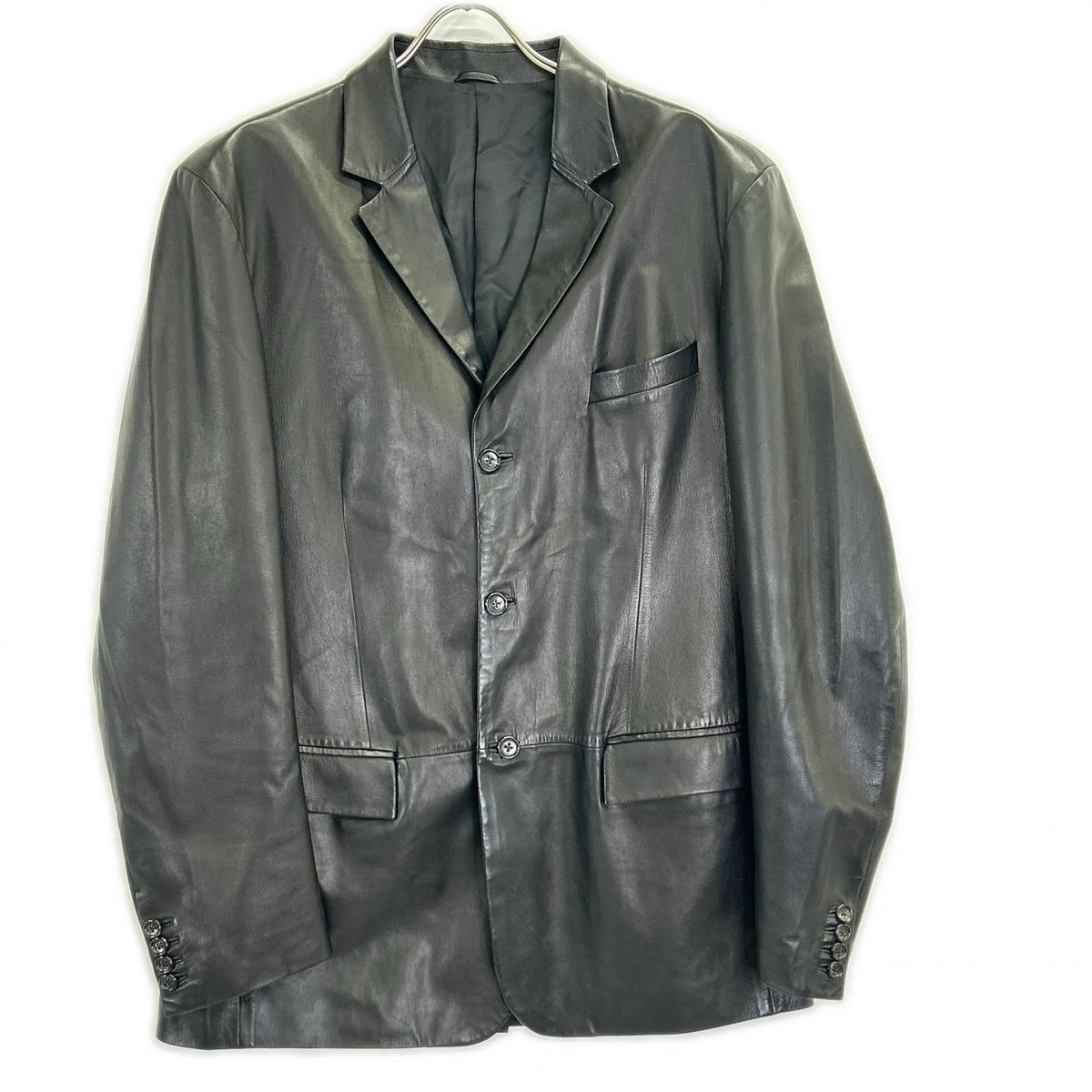 JILSANDER ジルサンダー ブラック レザー 3B テーラードジャケット ジャケット