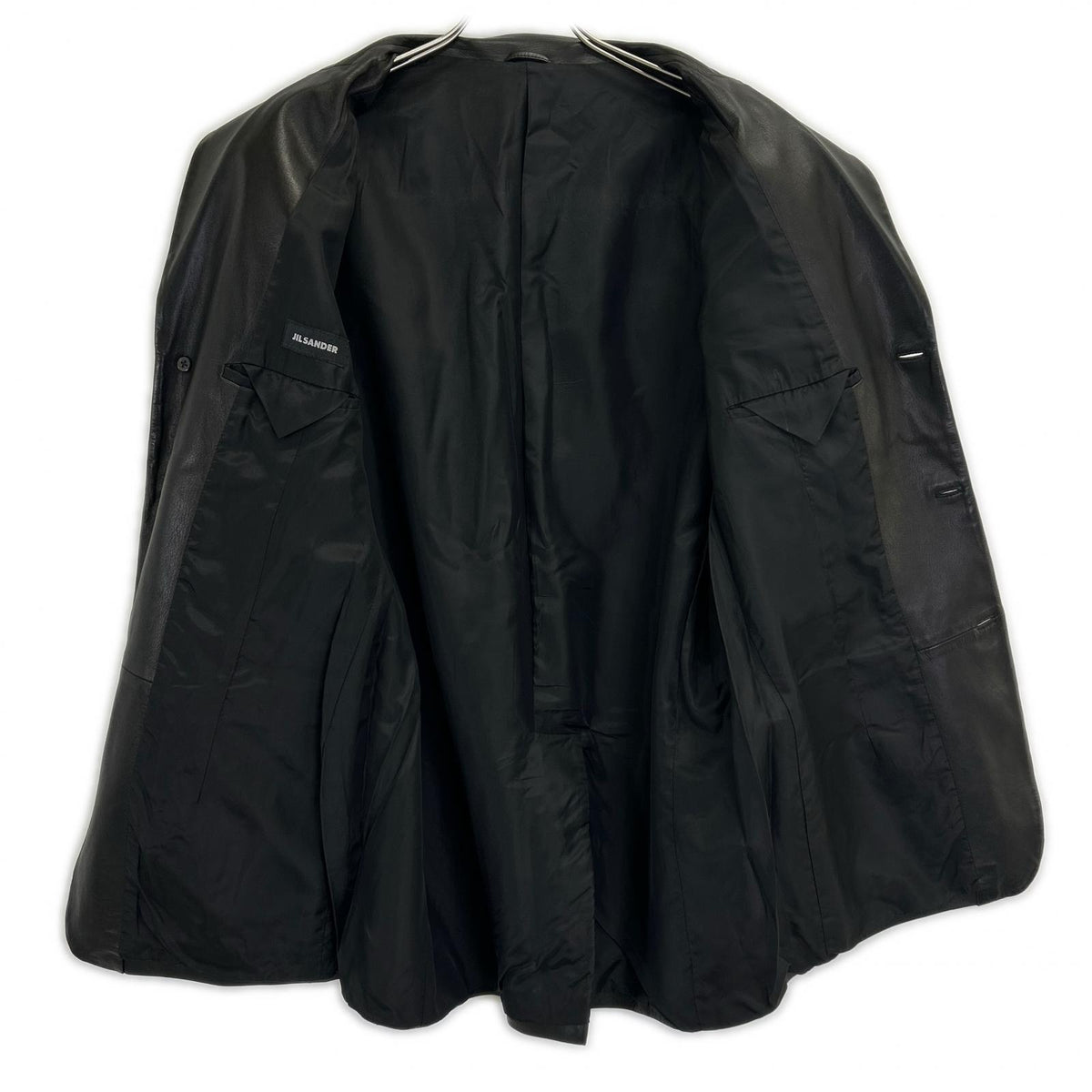 JILSANDER ジルサンダー ブラック レザー 3B テーラードジャケット ジャケット