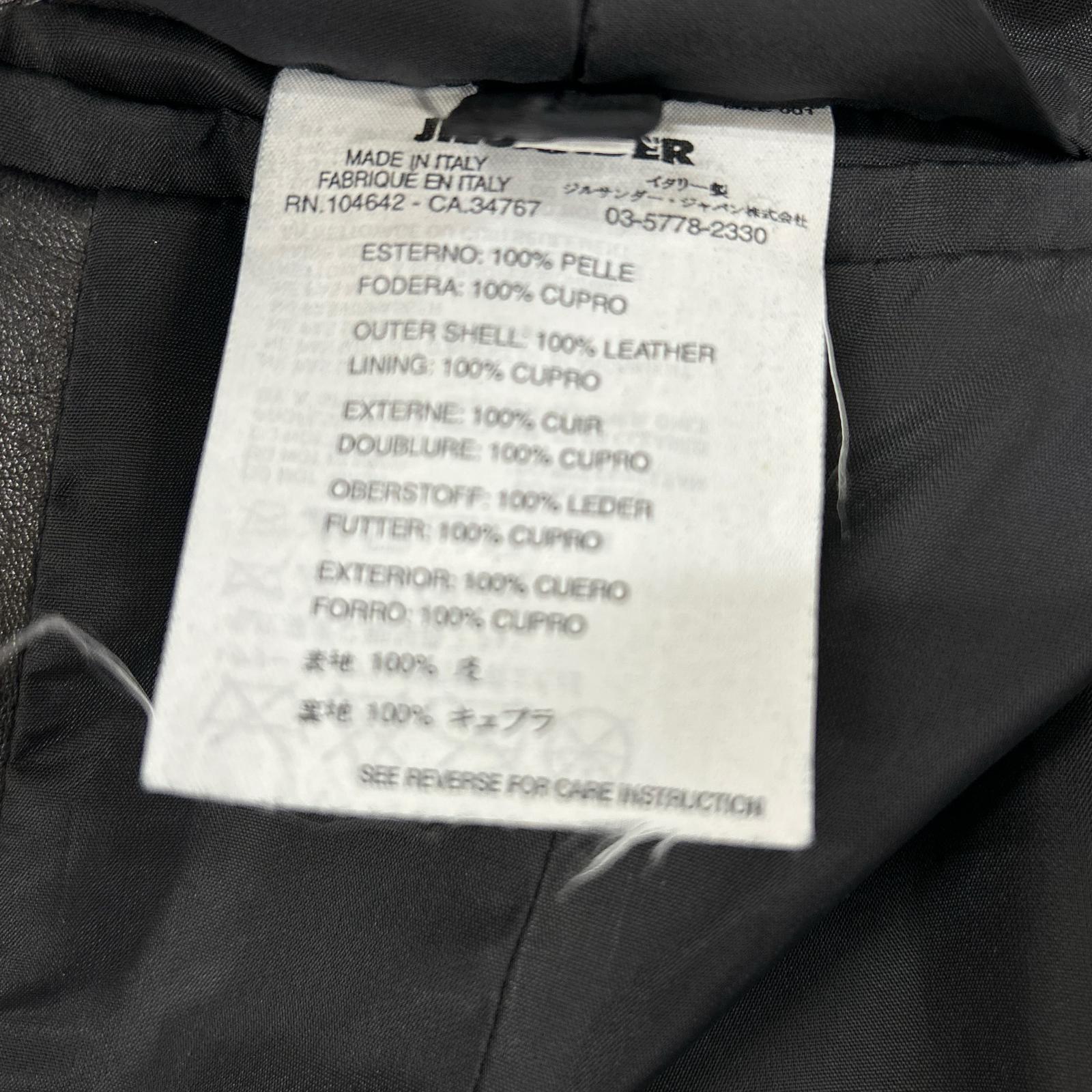 JILSANDER ジルサンダー ブラック レザー 3B テーラードジャケット ジャケット