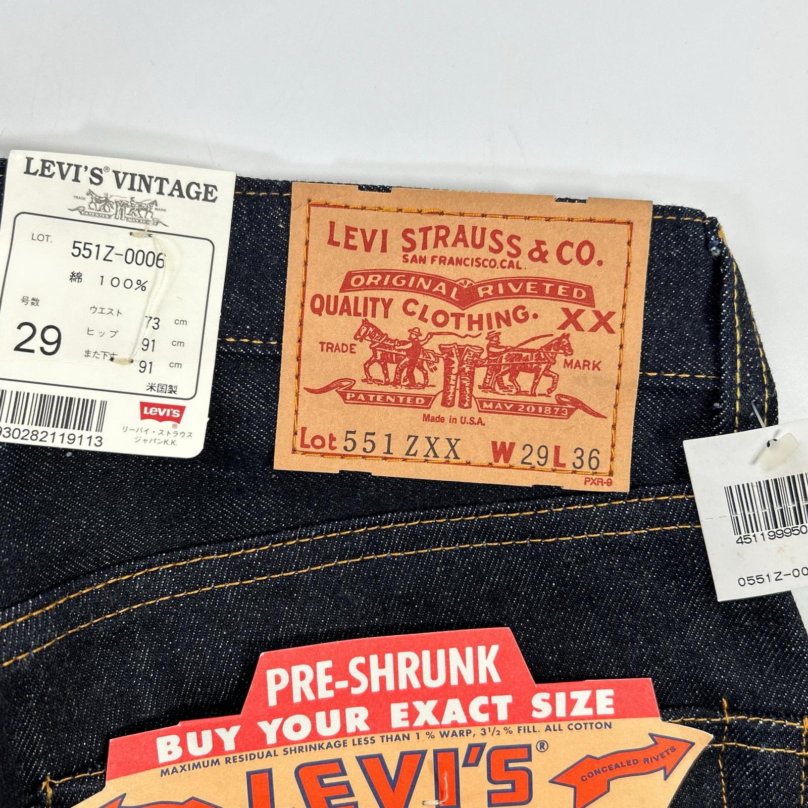 LEVI'S リーバイス 551ZXX 551Z-0006 60s 復刻版 刻印555 USA製 ジップ