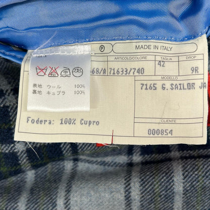 ISAIA 7165 Gray 100% wool SAILOR tartan-check 2-button single-breasted jacket