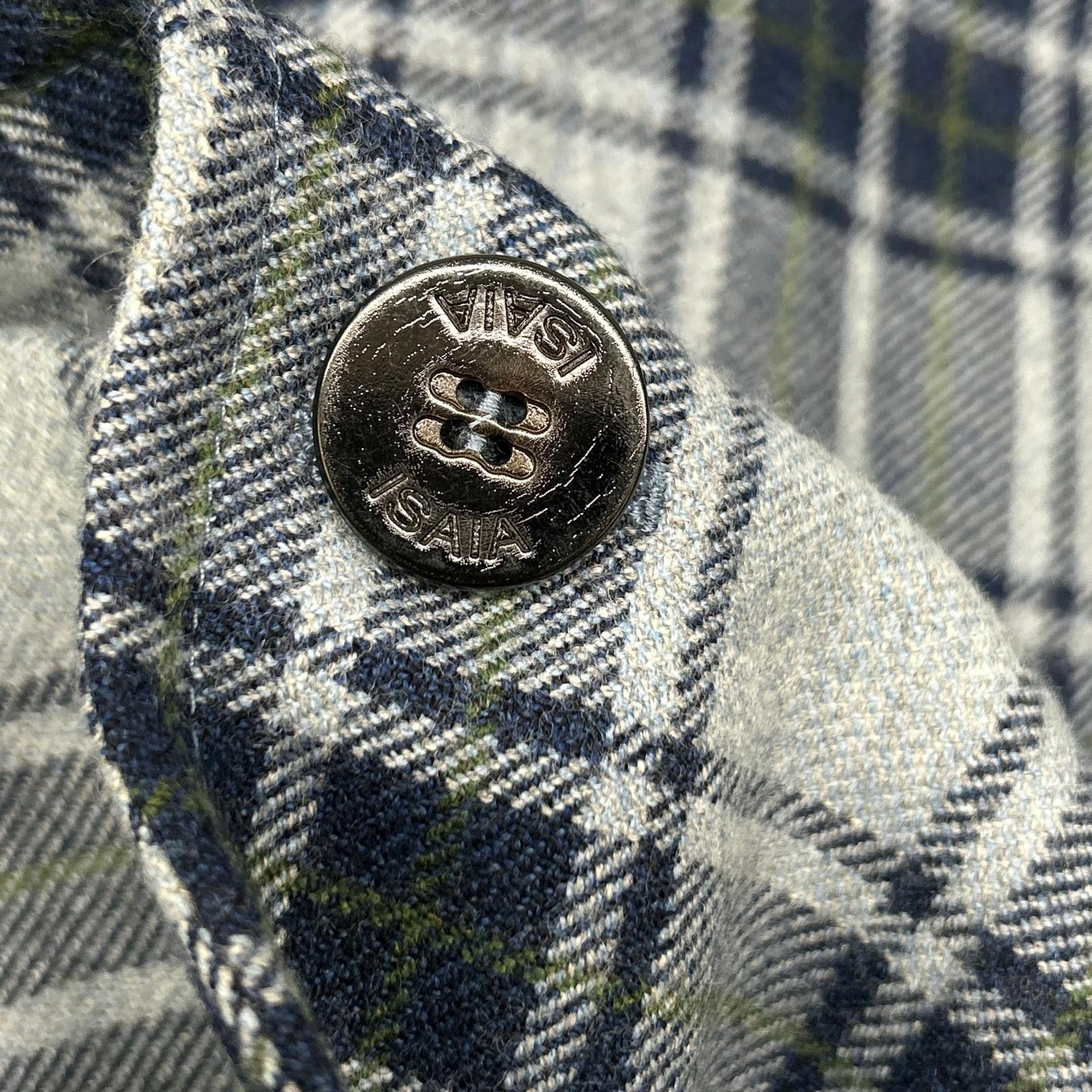ISAIA 7165 Gray 100% wool SAILOR tartan-check 2-button single-breasted jacket