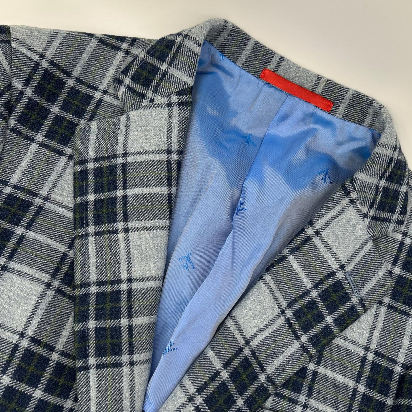 ISAIA 7165 Gray 100% wool SAILOR tartan-check 2-button single-breasted jacket