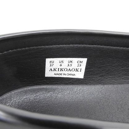 AKIKOAOKI アキコアオキ 美品 petit faux-leather 厚底ローファー シューズ レディース 黒 ブラック 23cm シューズ