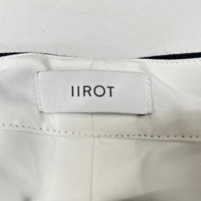 IIROT イロット ブラック ヴァージンウール タック クロップドワイドパンツ ボトムス