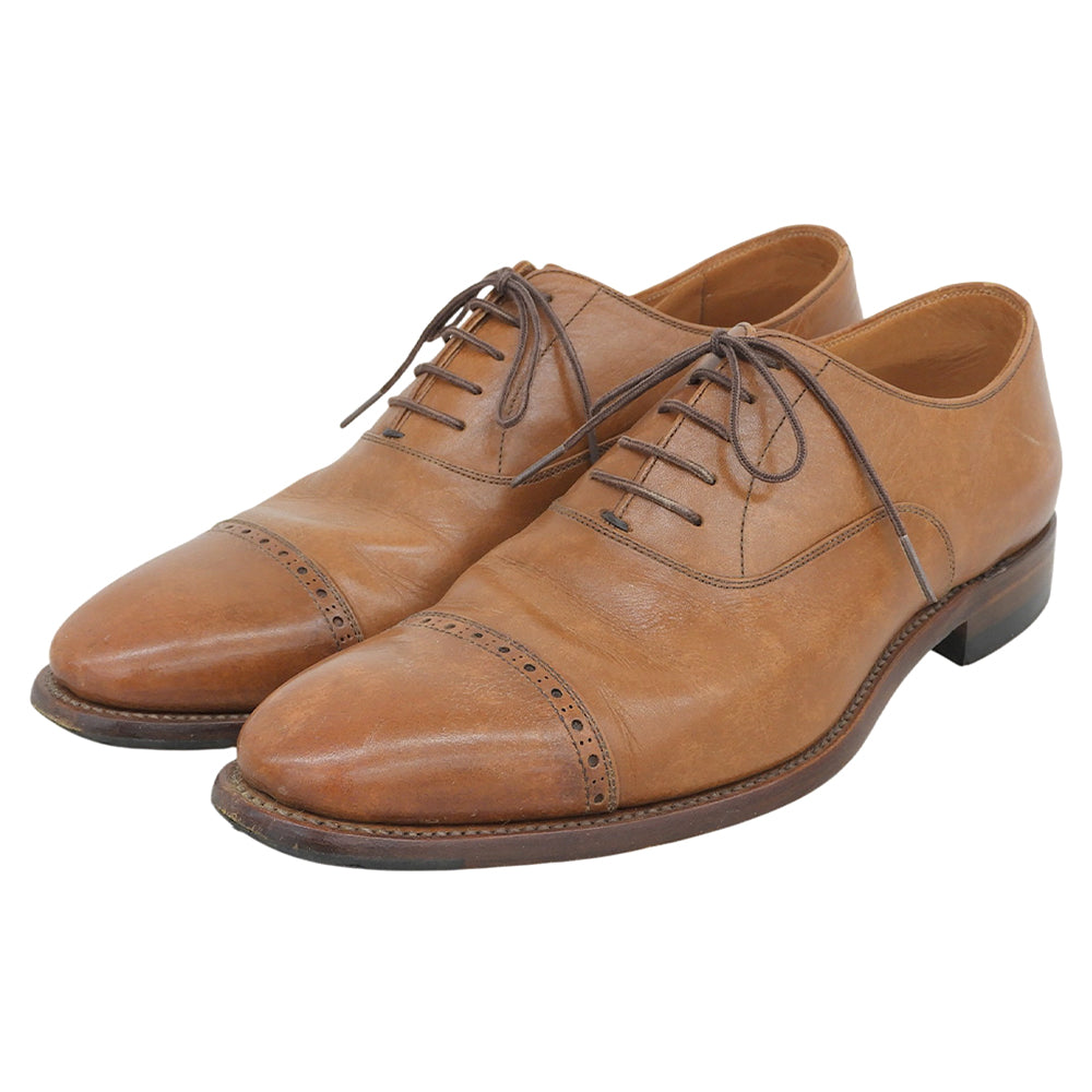 SCOTCH GRAIN スコッチグレイン 内羽根 パンチドキャップトゥ シューズ メンズ ブラウン 25 1/2 F746 シューズ