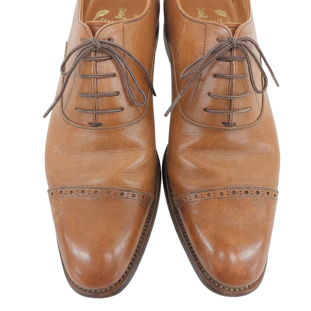 SCOTCH GRAIN スコッチグレイン 内羽根 パンチドキャップトゥ シューズ メンズ ブラウン 25 1/2 F746 シューズ