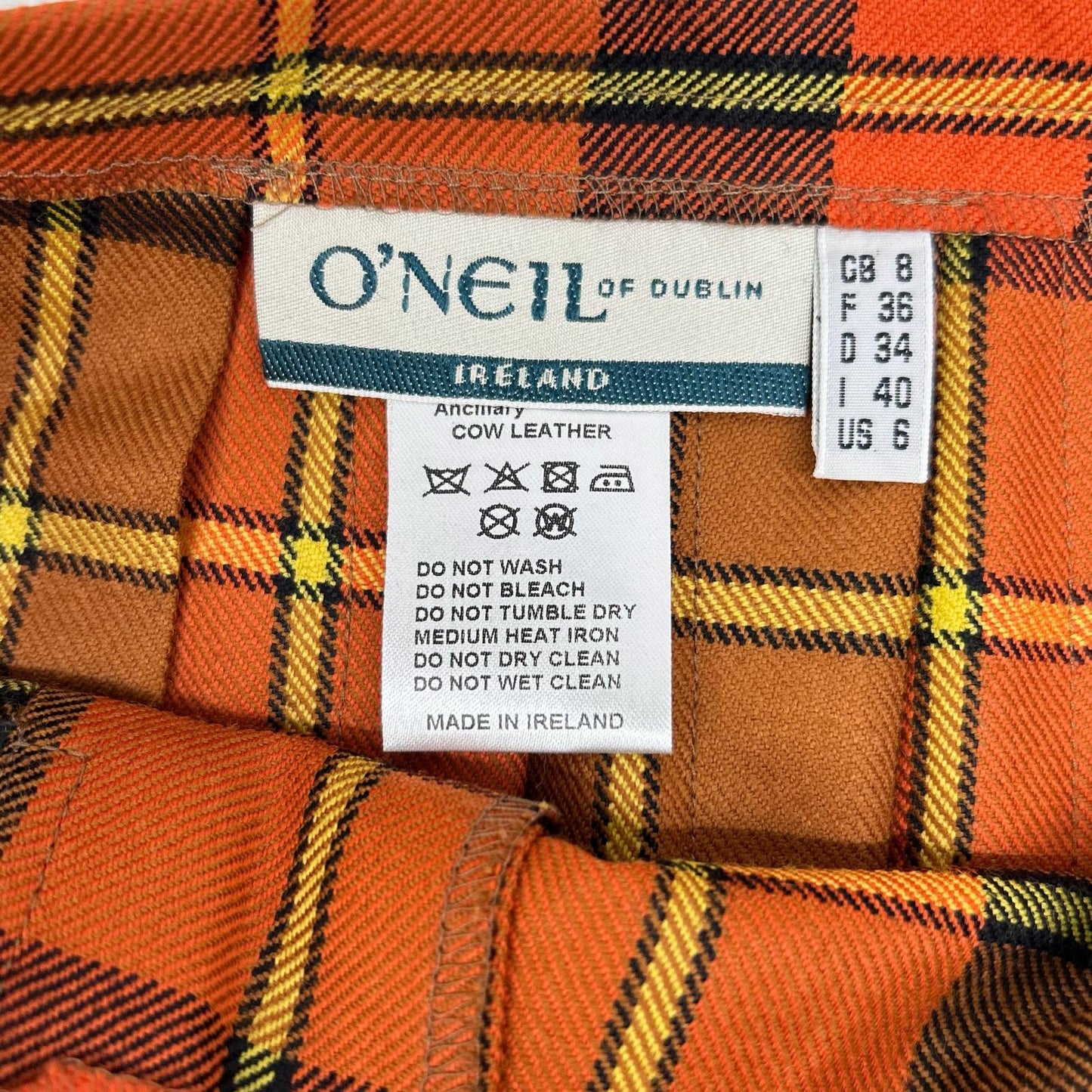 O’Neil of Dublin オニール オブ ダブリン オレンジ チェックキルトロングスカート スカート
