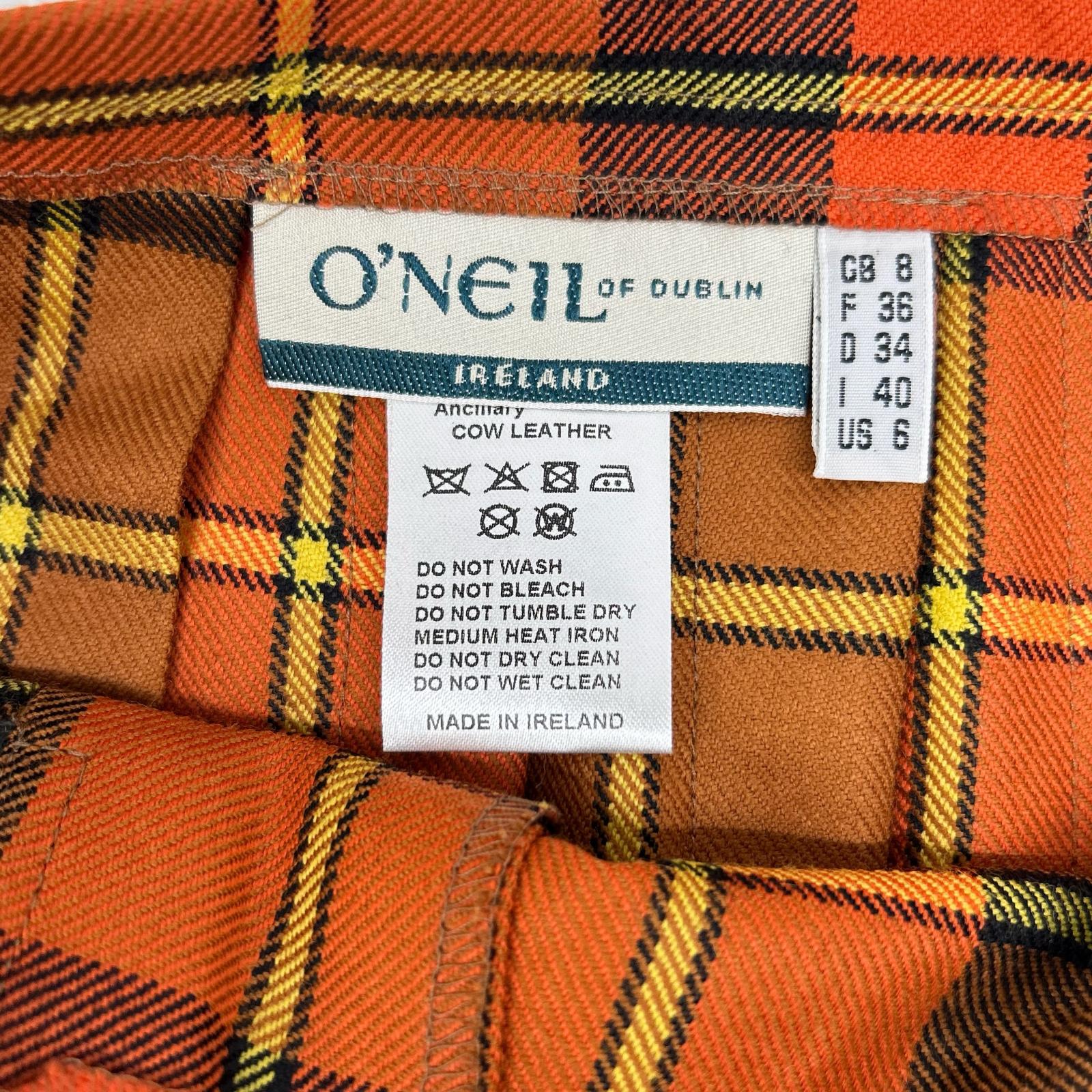 O’Neil of Dublin オニール オブ ダブリン オレンジ チェックキルトロングスカート スカート