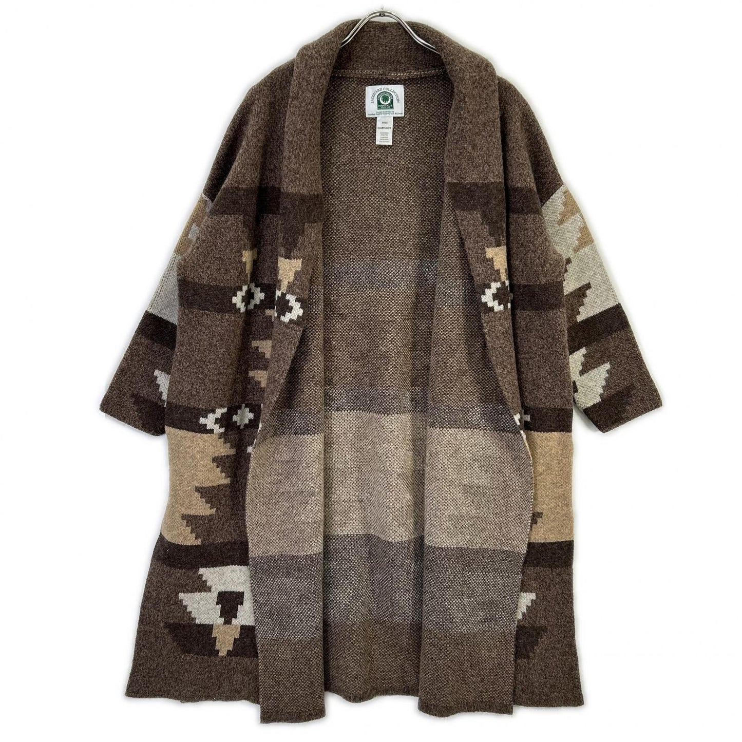 Deuxieme Classe ドゥーズィエムクラス 【CANADIAN SWATER別注】ブラウン ウール Jacquard ニットガウン コート