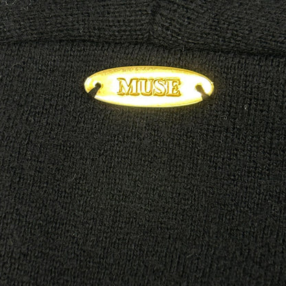 MUSE ミューズ ネイビー ウール100 スムースニットガウンコート コート