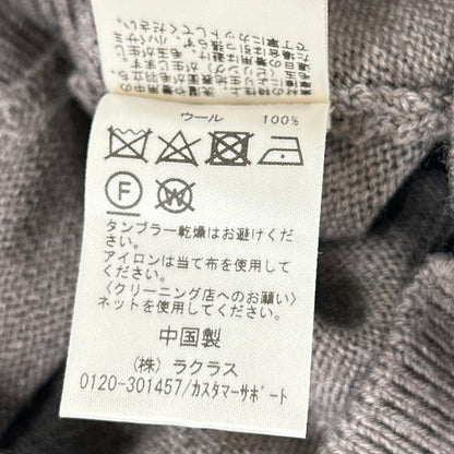 Hello, Bonjour! ハローボンジュール ベージュ ウール100 クルーネックニットワンピース ワンピース