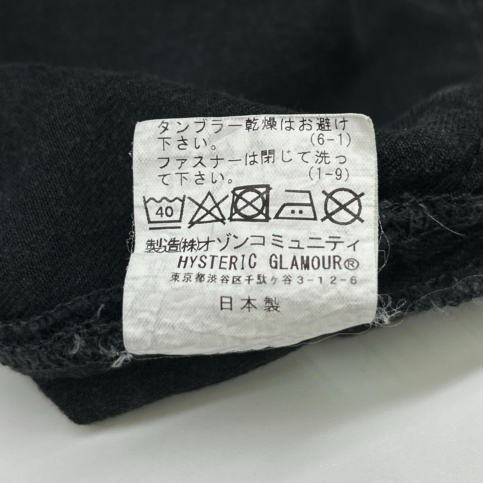 HYSTERIC GLAMOUR ヒステリックグラマー 01191AH01 ブラック ヒスベアプリント フリルデザイン ロングスリーブ トップス トップス
