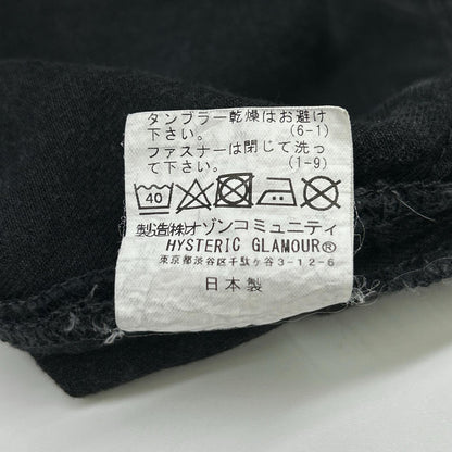 HYSTERIC GLAMOUR ヒステリックグラマー 01191AH01 ブラック ヒスベアプリント フリルデザイン ロングスリーブ トップス トップス