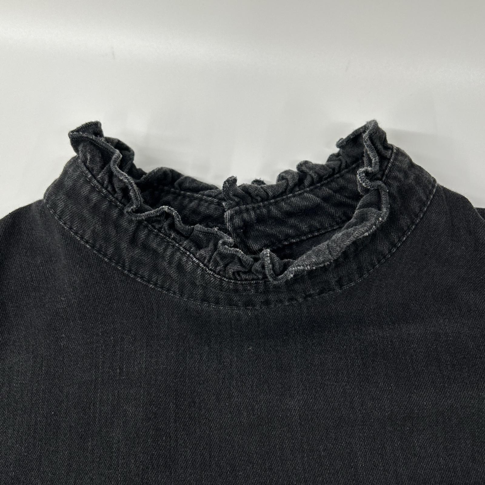 HYSTERIC GLAMOUR ヒステリックグラマー 01191AH01 ブラック ヒスベアプリント フリルデザイン ロングスリーブ トップス トップス