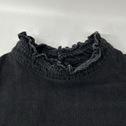 HYSTERIC GLAMOUR ヒステリックグラマー 01191AH01 ブラック ヒスベアプリント フリルデザイン ロングスリーブ トップス トップス