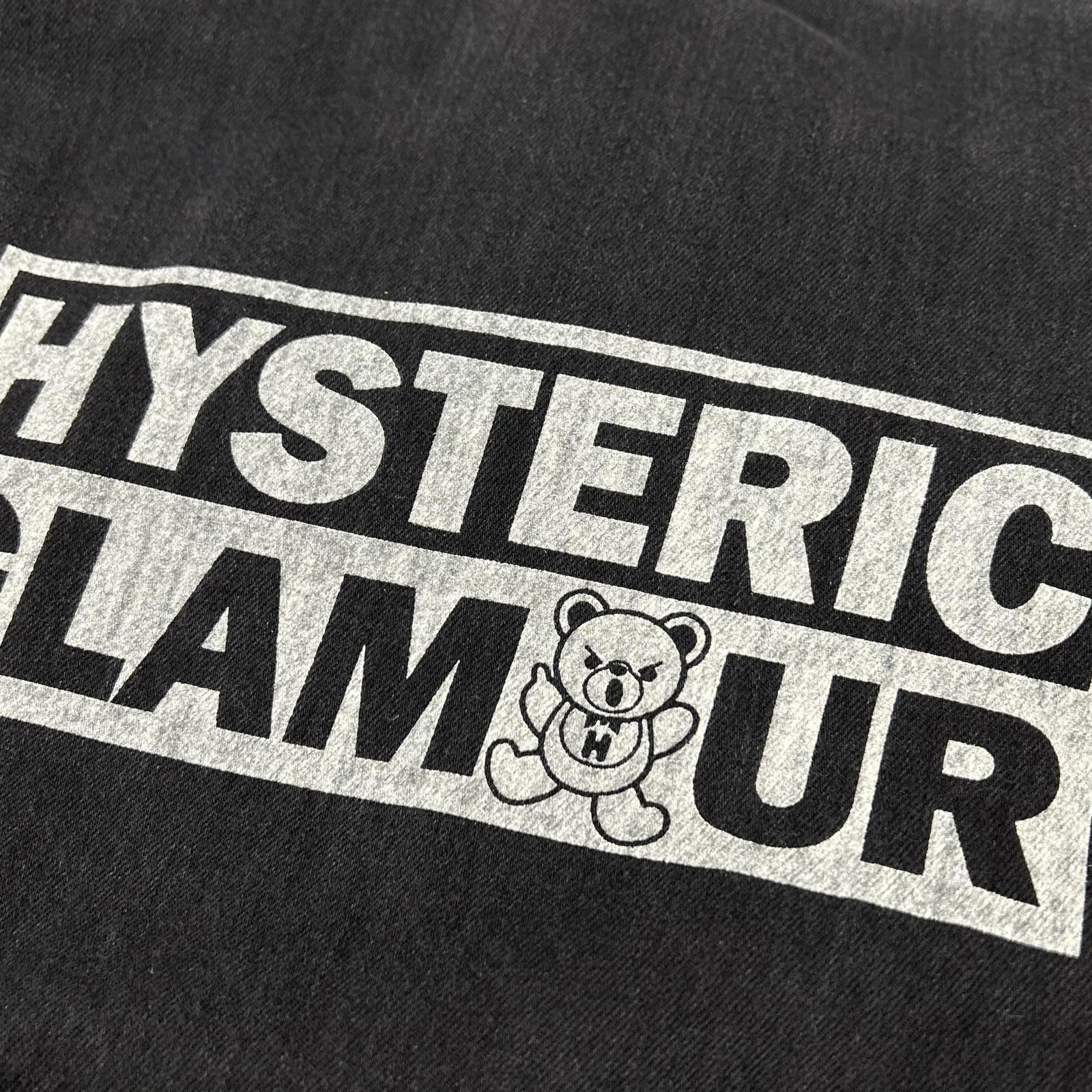 HYSTERIC GLAMOUR ヒステリックグラマー 01191AH01 ブラック ヒスベアプリント フリルデザイン ロングスリーブ トップス トップス