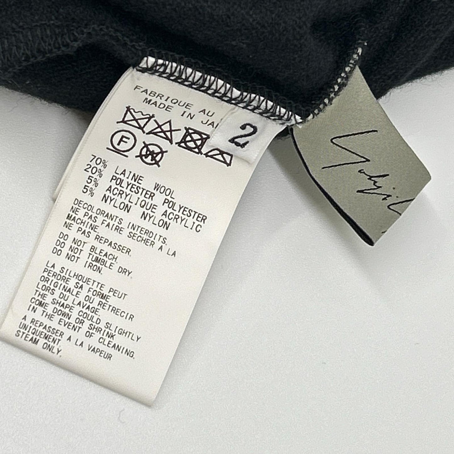 Yohji Yamamoto ヨウジヤマモト FX-T45-173 ブラック ウール チェック切替 変形ニットプルオーバー トップス