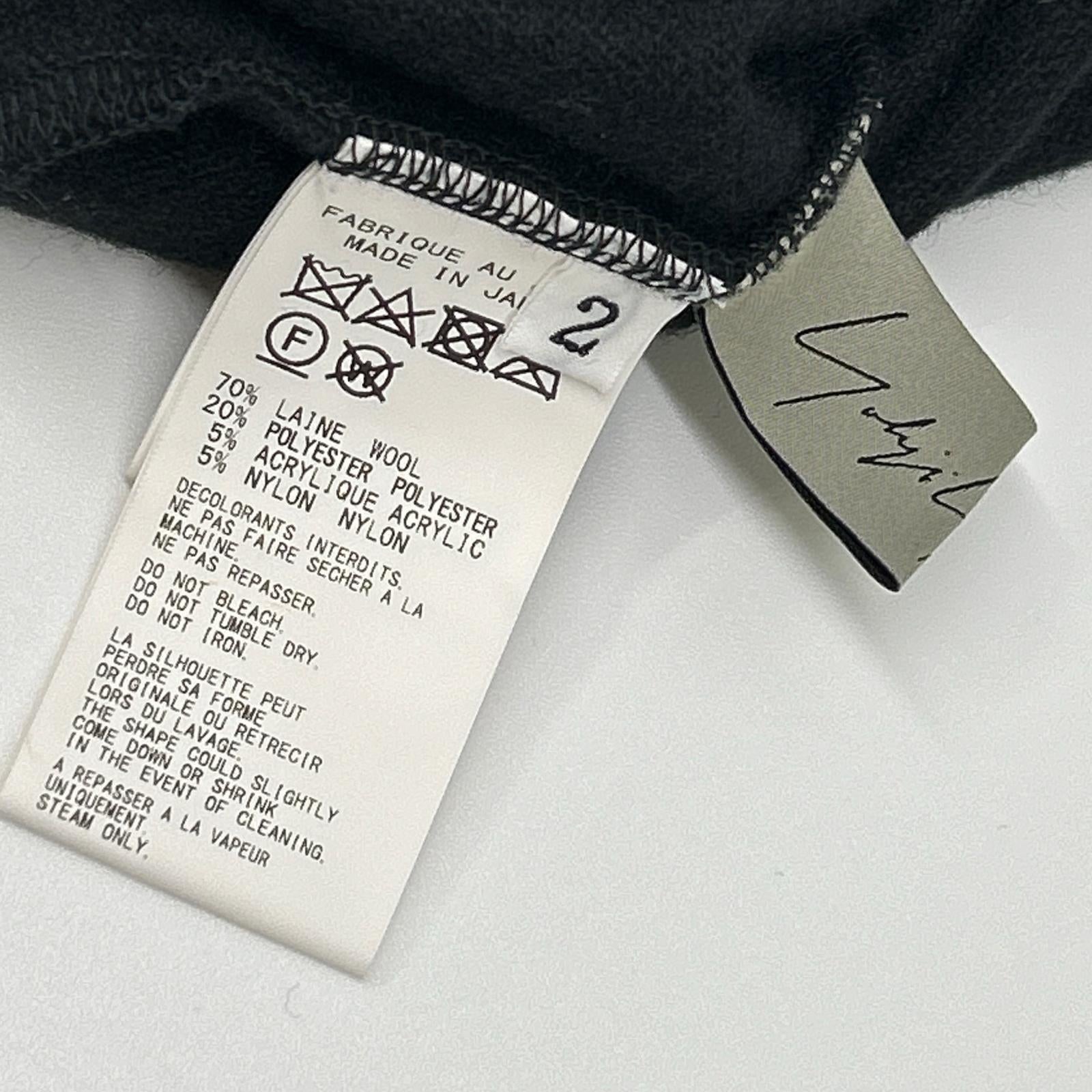 Yohji Yamamoto ヨウジヤマモト FX-T45-173 ブラック ウール チェック切替 変形ニットプルオーバー トップス