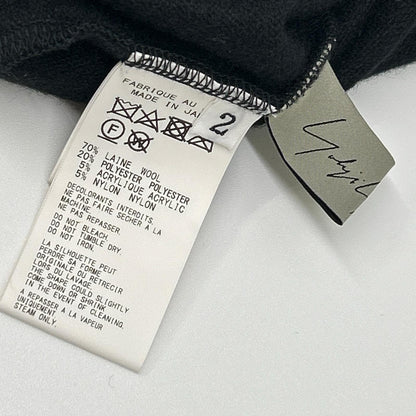 Yohji Yamamoto ヨウジヤマモト FX-T45-173 ブラック ウール チェック切替 変形ニットプルオーバー トップス