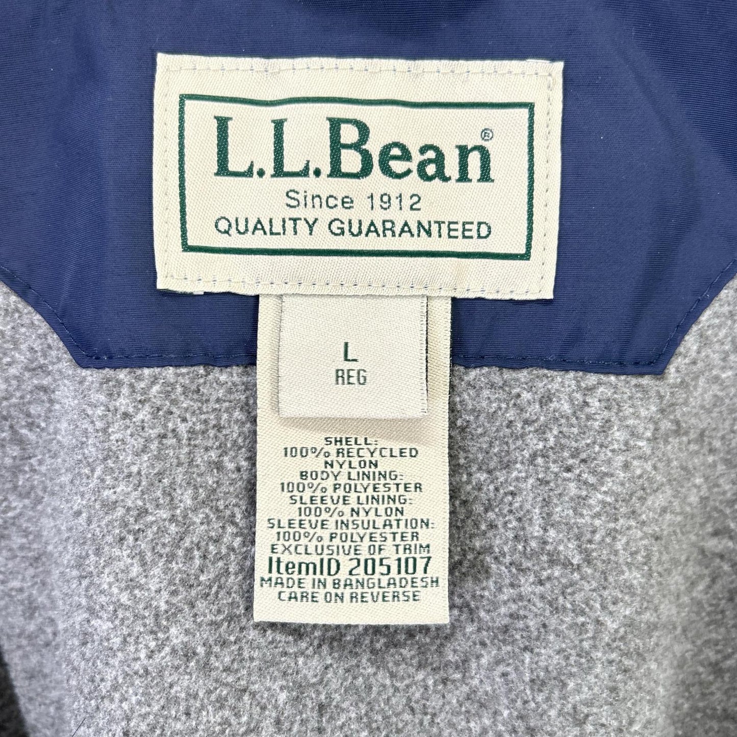 LLBean L.L.Bean 205107 海军蓝 尼龙 保暖夹克 飞行员夹克 夹克