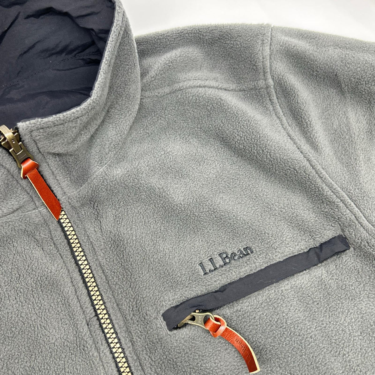 L.L.Bean L.L.Bean 524511 black nylon reversible warm-up jacket jacket